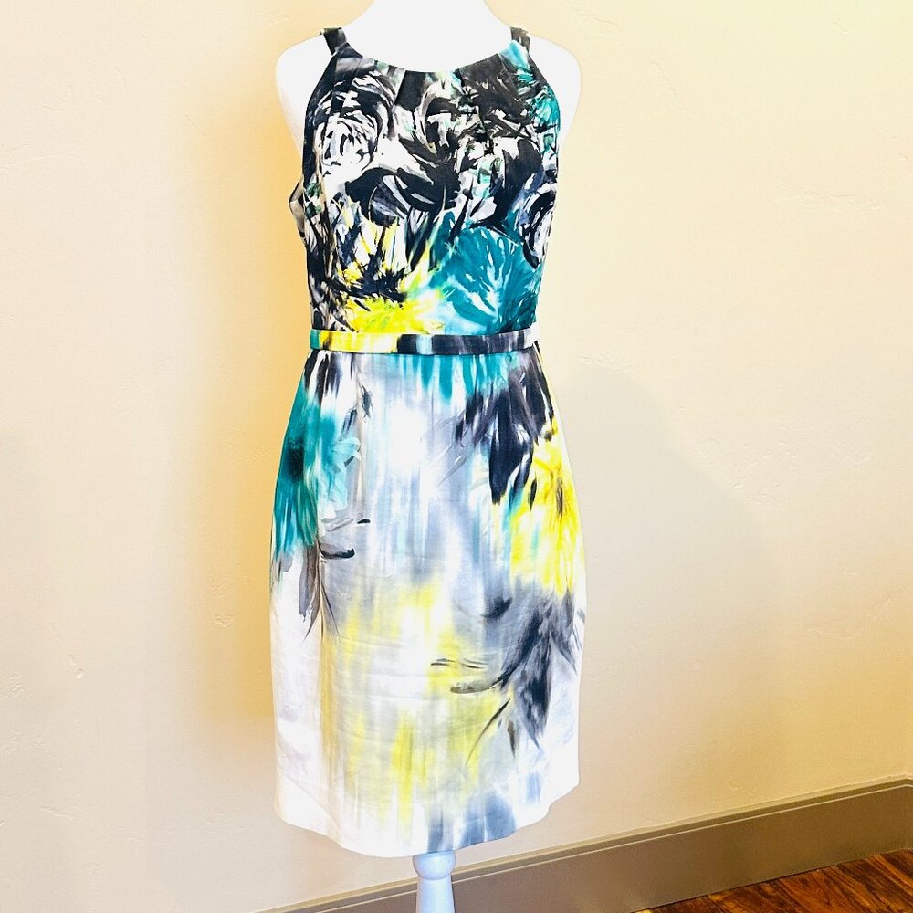 ELIE TAHARI WATERCOLOR DRESS MEDIUM